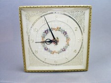 VINTAGE ART DECO  PETIT POINT ORMOLU DRESSING TABLE CLOCK WORKING -  MANUAL