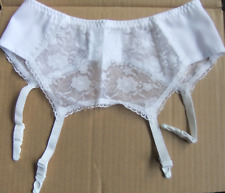 Wide White Lace Suspender Belt For Stockings waist 22"-26" Medium