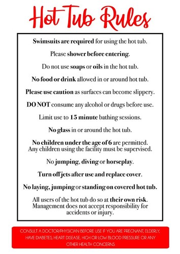 Hot tub jacuzzi rules health - hot,
