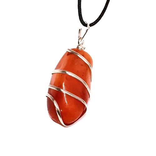 Carnelian pendant necklace - carnelian,