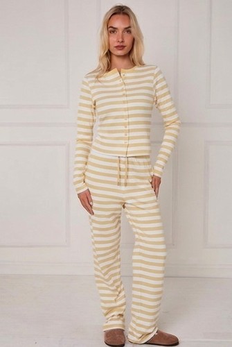 Striped knit lounge set - striped,