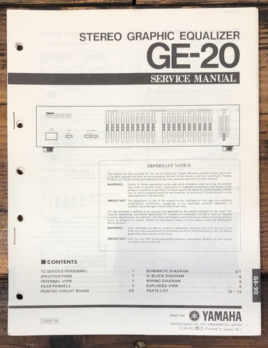 Yamaha graphic equalizer - ge-20,
