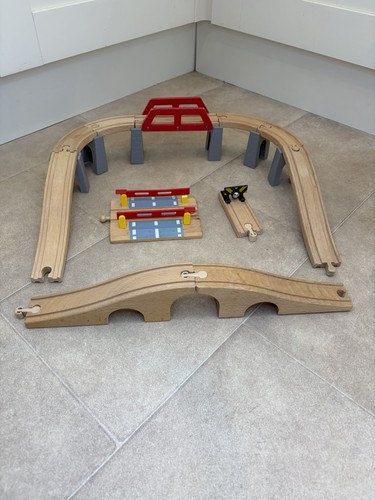 Wooden train track bridge - wooden,