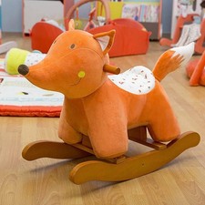 Orange fox plush rocking - orange,
