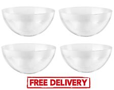 4 x Large Salad Serving Bowls Clear Hard Plastic Party Home Kitchen 2.4L Bowl