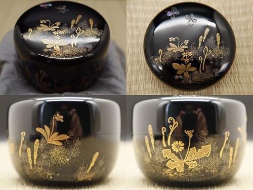 Japan lacquer wooden tea caddy - wooden,