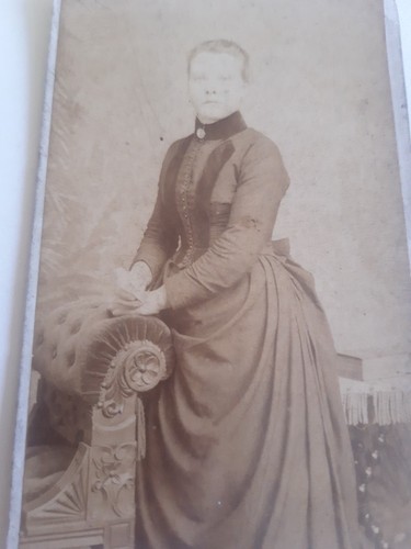 Cdv woman bustle dress fashion - cdv,