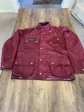 Mens Barbour Nylon A7 Bright Brass International Jacket, Burgundy, Size XL