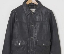 Joe Browns Black Leather Bikers Jacket Size XXL 2XL