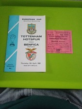 Tottenham V Benfica European Cup Semi Final Football TICKET & Programme 5.4.1962
