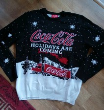 Men's Coca Cola Truck USA Christmas Knit Jumper Pullover M 44"