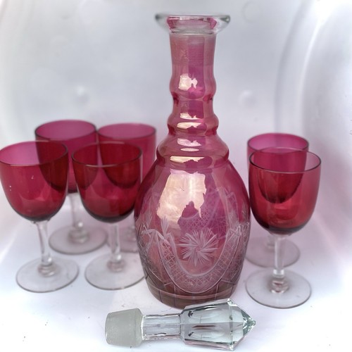 Bohemian glass decanter - bohemian,