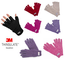 3M LADIES Acrylic Thermal FULL&Fingerless Gloves 3M Thinsulate Insulated Women