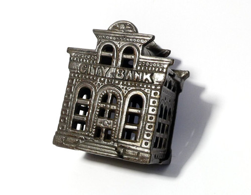 Antique c1904 city - city, bank
