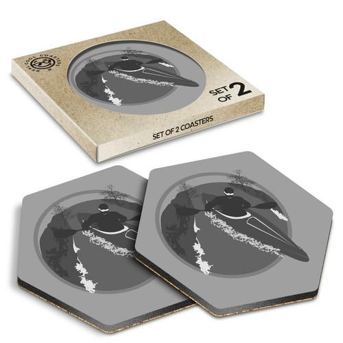 Hexagon coasters bw - hexagon,