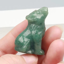 Hand Carved Crystal Wolf Dog Figurine – Natural Stones