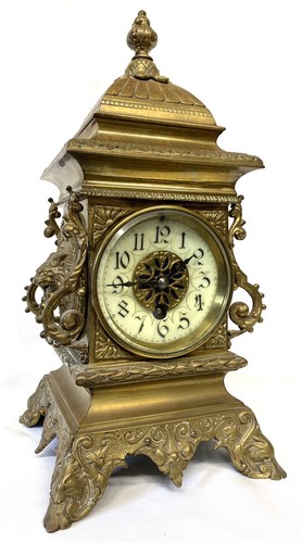 Antique bronze mantel - bronze, clock