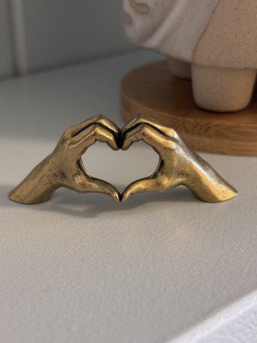 Solid brass love gesture hands - solid,