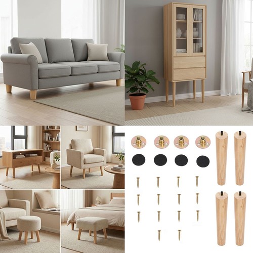 Solid oak tapered furniture - 4x,