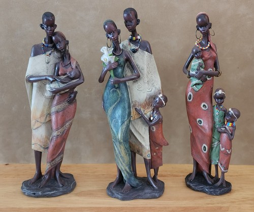 Set resin african tribal - of, 3