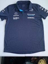WILLIAMS RACING F1 TEAM ISSUE UK M  2022 Men’s Polo Shirt Navy Blue 