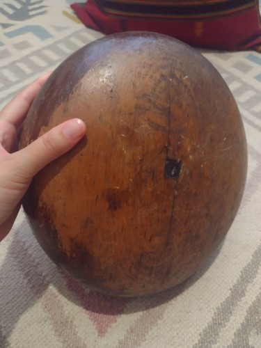 Vintage wooden beret hat - wooden,