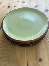 Denby Juice Apple Green Dinner Plates 10.5 Inch Set of 4