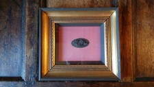 ANTIQUE / VINTAGE FRAMED BRONZE PLAQUE - FOX AND BIRD