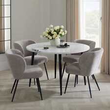 Dusk Lila White Marble Effect & Black 2-3 Seater Dining Table RRP £349