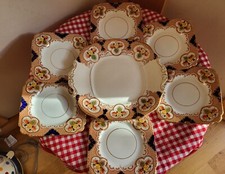 Beautiful Vintage Burgess Brothers Square Side Plates & Cake/Bread Plates