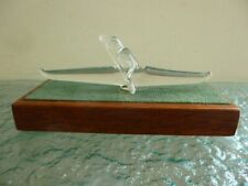 Handmade Art Glass Kayak Canoe Figure Mounted on Wood Cancarve Designs