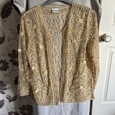 Ladies Roman Originals Lacy Over Top Cardigan / Bolero Size Med - Large.