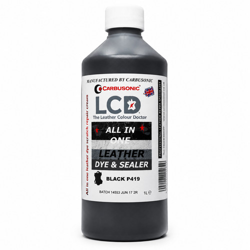 Black leather repair dye - black,