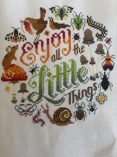 Completed cross stitch picture - cross,