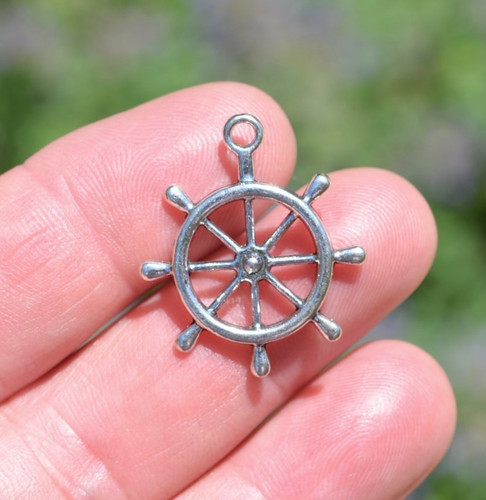 New 28mm silver toned nautical - toned,