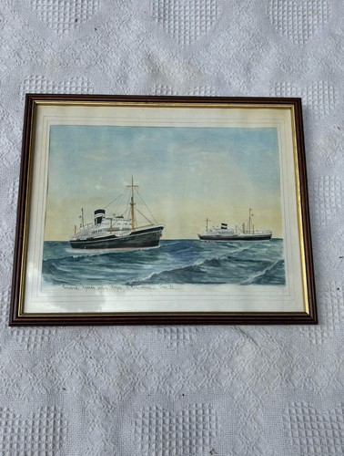 Antique maritime seascape - antique,