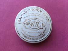 SCARCE C1900-10 VINTAGE BALSAM TOOTH PASTE No4711 COLOGNE GERMANY SEPIA POT LID
