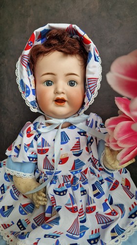 Antique bisque head doll - 17",