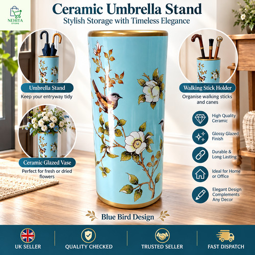 Umbrella stand ceramic glazed - stand,