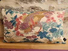 GP & J Baker Oriental Bird of the East  & Teal  Velvet Fabric Cushion Cover A