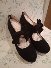 Black Suede Party Shoes  Womens UK 11 Great Condition Guaranteed Not Comfortable