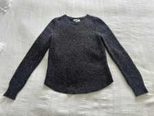 The White Company Navy Blue Marl Knit Jumper Size 8 Wool Cashmere 