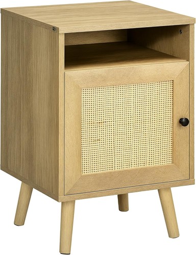 Natural wood bedside cabinet - wood,