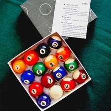 Mini Pool Ball Set Vintage Games Original Box and Rule Sheet