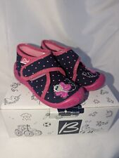 Beck Girls' Jolly High Slippers Pink rubber soles Infant size 7 #67