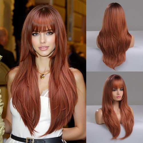 Allbell long wavy auburn wig - allbell,