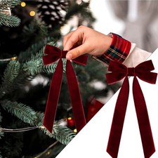 10Pcs Large Velvet Christmas Bows for Christmas Tree Wreath Garland Home Decor