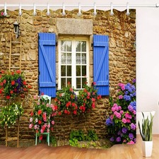 Garden Shower Curtain Outdoor, Waterproof Design and Polyester Curtain Bathroom
