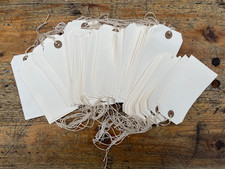 Vintage String Tie-On Luggage Tags (120mm x 60mm) - Labels/Craft (Approx x75)