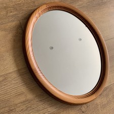 Oval Wall Mirror In Antique Pine 45cm x 35cm Traditional Classic